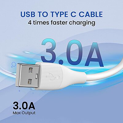Portronics 2719 Silklink Lightning Cable – 3A USB-A to Lightning | Soft Silicon Cable | 1M | White