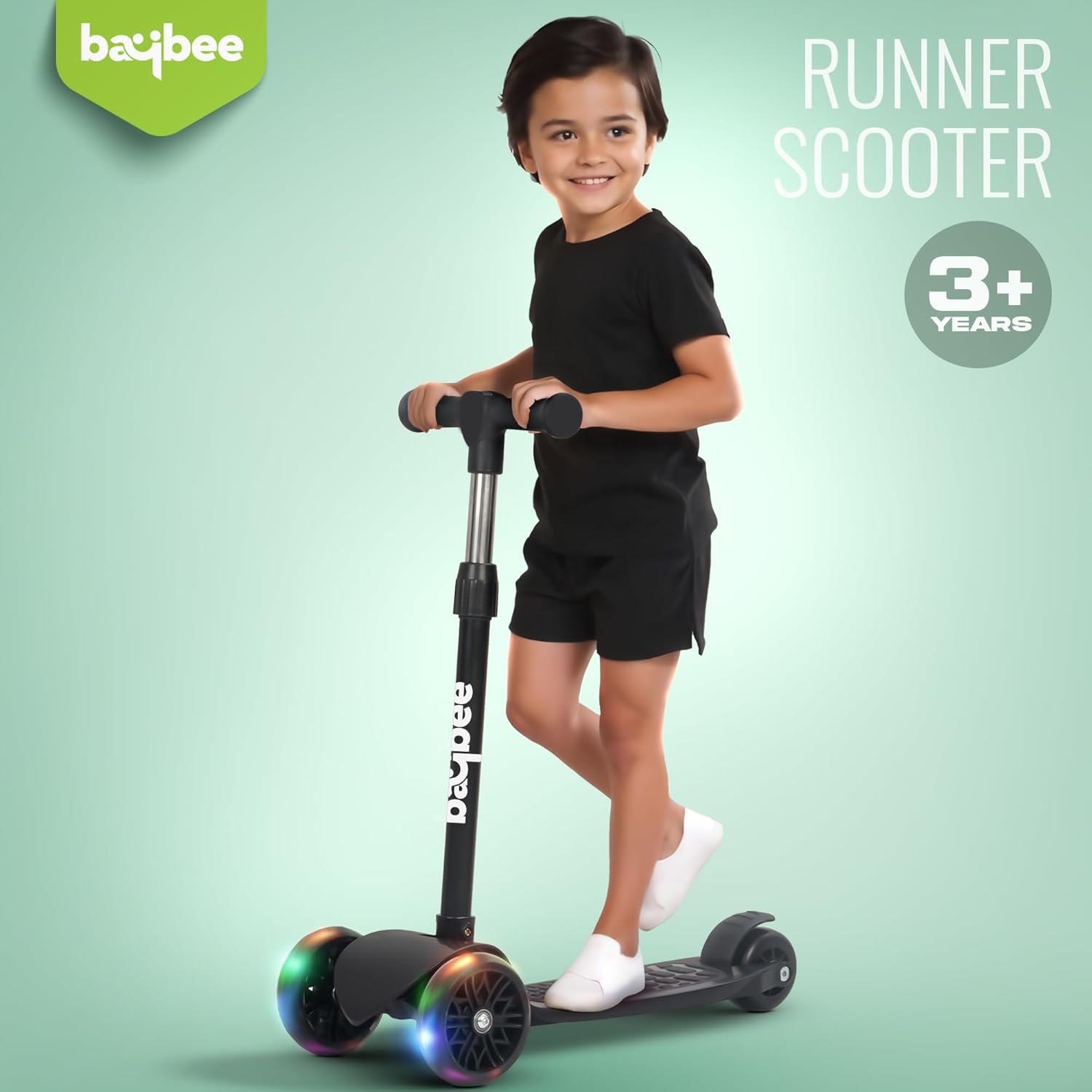 Baybee Zoomie Foldable Kick Scooter for Kids-BLACK Baybee Zoomie Foldable Kick Scooter for Kids-BLACK