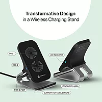 Portronics Freedom 15 Plus – 15W Wireless Charger & Stand offers fast charging with a sleek design. Compatible with various devices, it ensures convenience and efficiency for your charging needs.