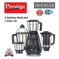 Prestige IRIS Plus 750 W Mixer grinder with 4 Jars 4 Super efficient stainless blades | Black