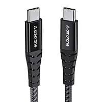 Ambrane 100W Type-C To Type-C Fast Charging Cable Compatible With iPhone 15,Samsung,Oneplus,Google Pixel,Laptop,Macbook&Type C Devices,480Mbps Data Sync,Braided Cable,1.5M Length(Abcc-100