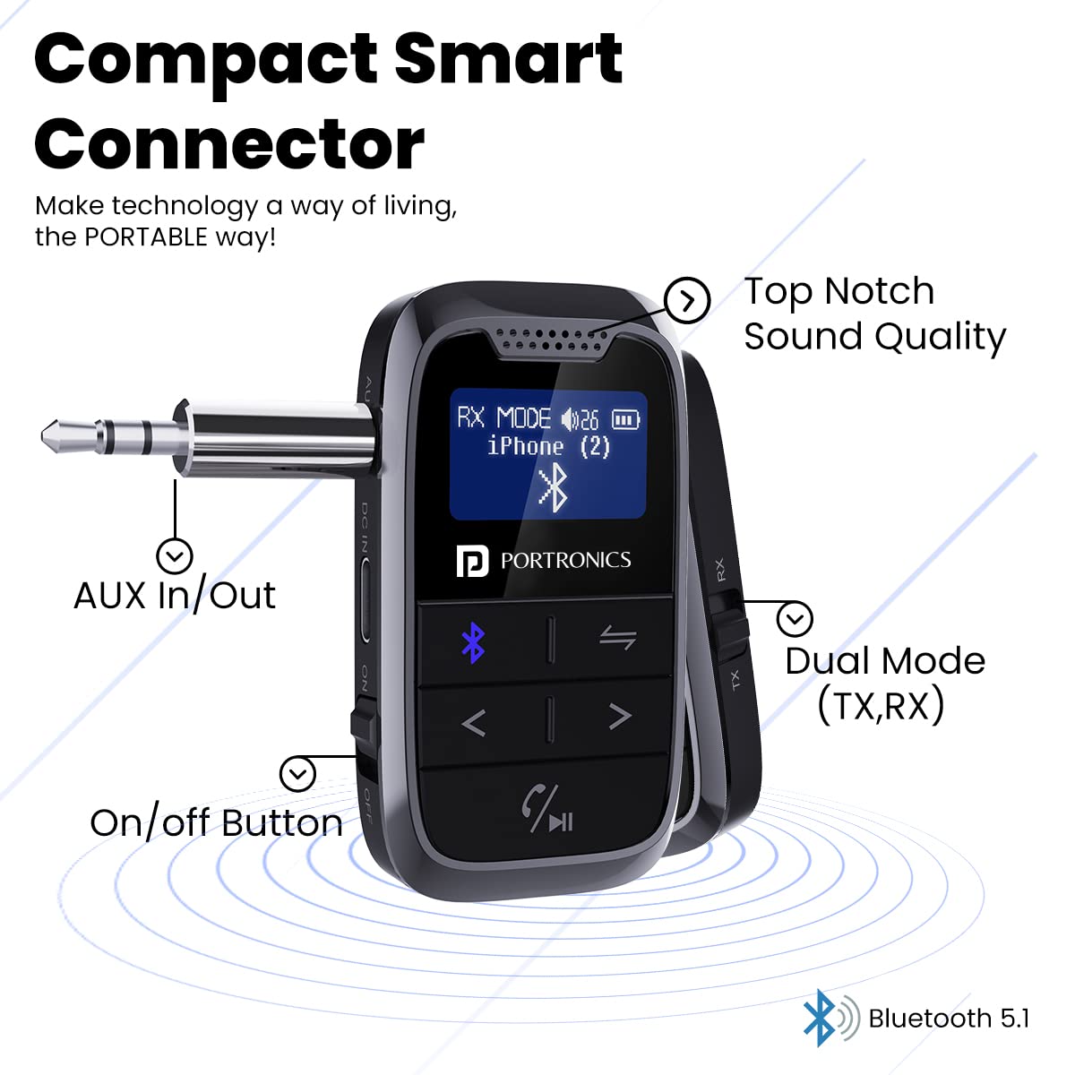 Portronics Auto 18 Smart Audio Connector