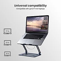 Portronics My Buddy K10 Portable Laptop Stand with Multiple Height Adjustable Angles, Fan-Based Ventilated Bottom