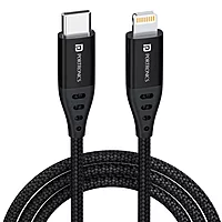 Portronics 1648 Konnect L 20W Type-C to Lightning Cable – Nylon Braided | 1M | Black