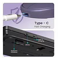 Portronics Key11 Purple Combo | BT 5.3, Type-C, Silent Keys, Ergonomic Design, Long Battery Life, Multi-Device Connectivity, Sleek Finish, Perfect for Home & Office Use, Easy to Carry.