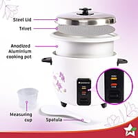 WONDERCHEF Nutri Cook Rice Cooker With Single Bowl, 1.8 Litres