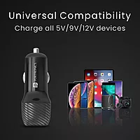 Portronics Car Power 6 – 51W Fast Car Charger, Dual Port (Black) offers rapid charging for two devices simultaneously, ensuring you stay powered on the go. Compact design, perfect for travel.