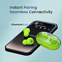 Portronics Twins S13 – TWS Earbuds, 24H Playtime, Green. Enjoy seamless connectivity, rich sound quality, and a stylish design. Perfect for music lovers and on-the-go lifestyles.