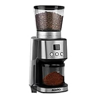 AGARO Supreme Coffee Grinder, Conical Burr Grinder, 31 Grinding Settings, Pulse Mode, Adjustable Digital Timer