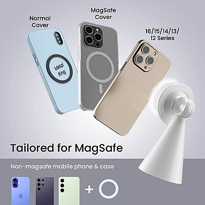 Portronics Mogun 5 – MagSafe Desk Phone Holder, White. Stylish and functional, it securely holds your phone while charging. Perfect for home or office use, keeping your workspace organized and tidy.