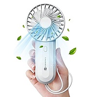 Portronics DualBreeze Handheld Mini Portable Fan With Dual Fan Technology, Upto 4 Hours Playtime, 3 Speed, Low Noise, Rechargeable Fan Ideal for Indoor,Outdoor,Home,Office,Kitchen,Makeup & Travel Use Portronics DualBreeze Handheld Mini Portable Fan With Dual Fan Technology, Upto 4 Hours Playtime, 3 Speed, Low Noise, Rechargeable Fan Ideal for Indoor,Outdoor,Home,Office,Kitchen,Makeup & Travel Use