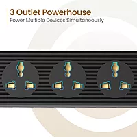 Portronics Power Plate 21 Extension Board – 3 Sockets, 1.5m Cord, 1440W, Black