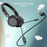 boAt BassHeads 900 Pro Wired Headphones with 40mm Drivers, Lightweight Foldable Design, Remote Control, Unidirectional Retractable Mic, Adjustable Headband & USB Type-A Compatibility