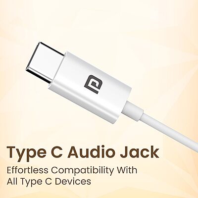 Portronics Conch Sigma C In-Ear Earbuds – Type-C | On/Off/Volume Switch | White | 6 Months Warranty