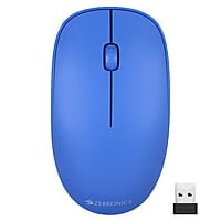 ZEBRONICS Haze Wireless Mouse for Computers, Laptops with 1200 DPI, Advanced Optical Sensor, 2.4GHz USB Nano Receiver, Plug - Play Usage, Power Saving Mode and Comfortable use on Most Surfaces