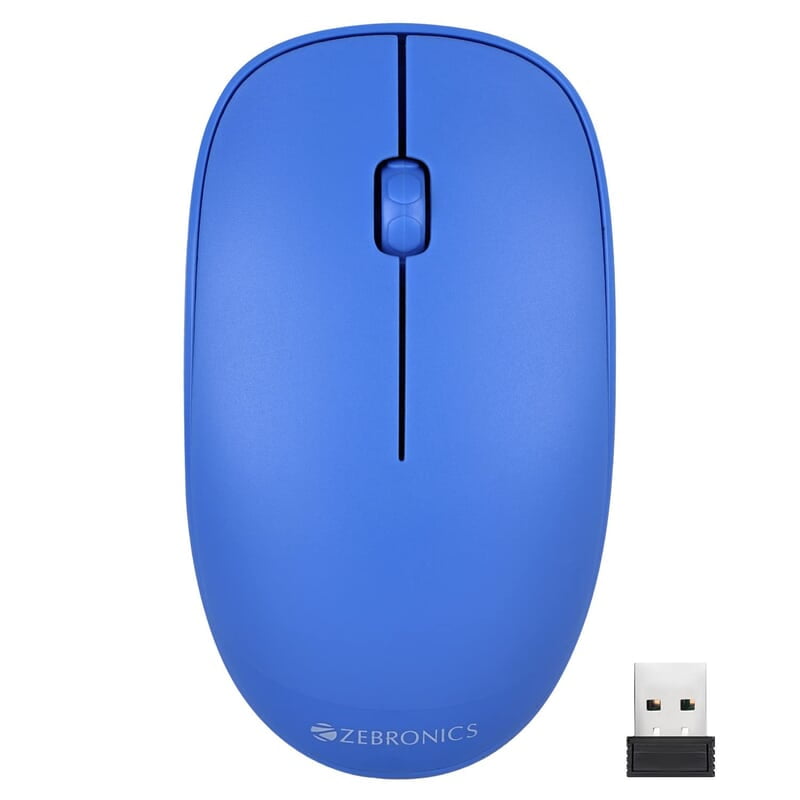 ZEBRONICS Haze Wireless Mouse for Computers, Laptops with 1200 DPI, Advanced Optical Sensor, 2.4GHz USB Nano Receiver, Plug - Play Usage, Power Saving Mode and Comfortable use on Most Surfaces