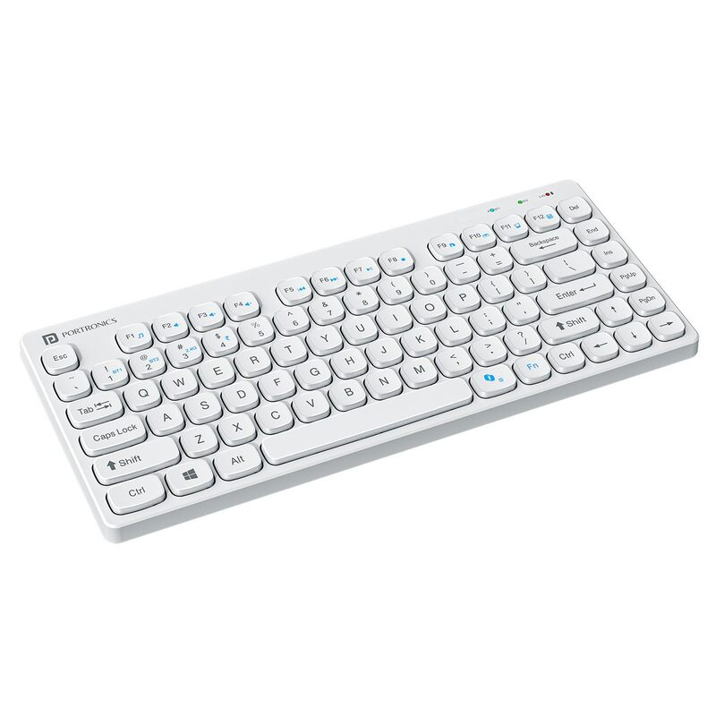 Portronics Wireless TKL Keyboard offers Bluetooth 5.3, compact design, responsive keys, long battery life, lightweight, and portable for convenience.