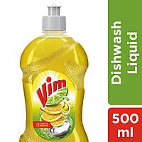Vim Dishwash Liquid Gel Lemon, 500 ml Bottle