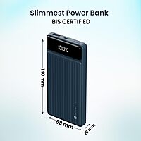 Portronics Luxcell B 10000mAh Power Bank POR-2088 – 22.5W Fast Charging | Blue