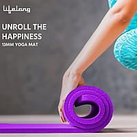 Lifelong Foam 13mm Extra Thick Yoga and Exercise Mat with Carrying Strap, Medium