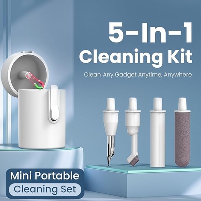 Portronics Clean U 5 in 1 Multi Function Electronics Cleaning Kit, Gadget Cleaning Kit, Soft Brush, Extension Rod, Cleaner for Earbuds, Earphone, Mobile Speakers & Jacks (White) Portronics Clean U 5 in 1 Multi Function Electronics Cleaning Kit, Gadget Cleaning Kit, Soft Brush, Extension Rod, Cleaner for Earbuds, Earphone, Mobile Speakers & Jacks (White)