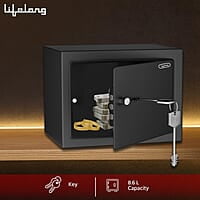 Lifelong Home Safe Locker with Key for Home, 8.6 Litre Capacity, 3 Live Bolts, 5mm Sturdy Metal Door