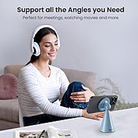 Portronics Mogun 5 – MagSafe Desk Phone Holder, Blue. Sleek design, securely holds phone while charging. Ideal for home or office.