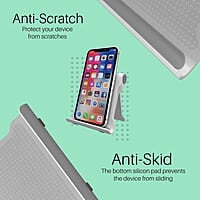 Portronics Modesk 200 Universal Mobile Phone Tabletop Stand for Desktop Table for All Device Size Upto 7 Inch