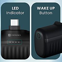 Portronics Power Pebble 5000mAh Powerbank – 20W PD Output | Foldable Pin | LED Indicator