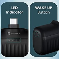 Portronics Power Pebble 5000mAh 20W Fast Charging Powerbank, in-Built Foldable Type C