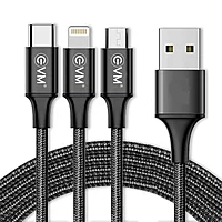 EVM M-3 3 in 1 Charging Cable - Black