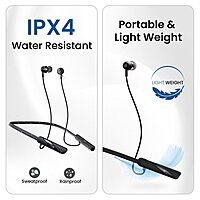 Portronics Harmonics Z10 – Wireless Earbuds, 35H Playtime, Deep Bass, Comfortable Fit, Bluetooth 5.0, Built-in Mic, Lightweight Design, Perfect for Sports and Daily Use, Color: Black.