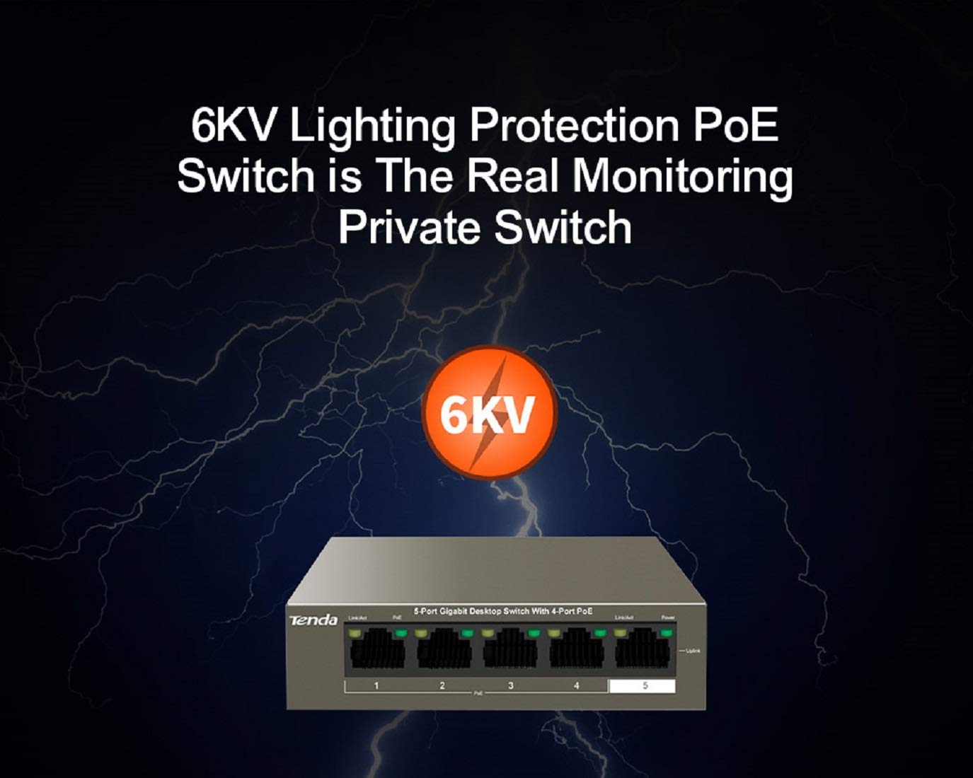 Tenda 5 Port Gigabit Desktop Plug & Play POE Switch, TEG1105P Tenda 5 Port Gigabit Desktop Plug & Play POE Switch, TEG1105P