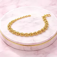 Impon Gold Plated Heart Link Bracelet for Women | Elegant Love Design Gold Finish Hand Chain | Stylish Daily Wear Jewelry