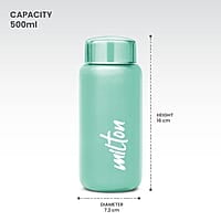 MILTON Aqua 500 Stainless Steel Water Bottle, 500 ml Single walled Leak Proof