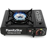 Dual Fuel Portable Gas Stove for Propane & Butane, Camping Stove with Single Burner, Propane Adapter