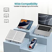 Portronics My Buddy K Lite Foldable Laptop Stand with Adjustable Heights, Anti-Slip Silicone Pads, Collapsible Design, 5 kg Max Weight