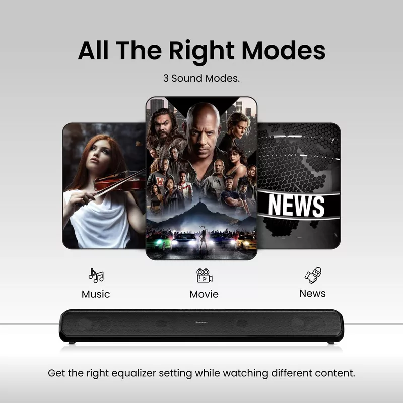 Portronics Pro X1 100W Soundbar – Experience immersive sound with deep bass, USB support for easy connectivity, and sleek design. Perfect for movies, music, and gaming. Elevate your audio experience!