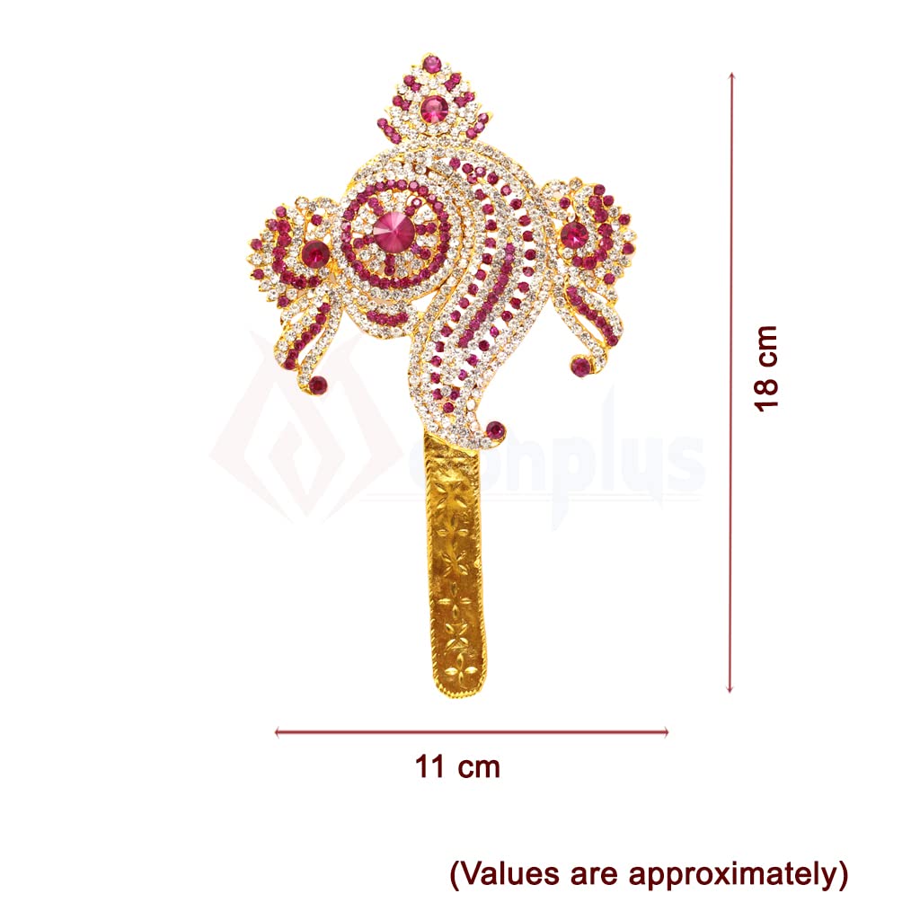 God Ornament Perumal Face/Mugam with Lotus Crown/Kireedom and Chank Chakra