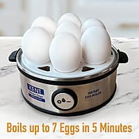 KENT Instant Egg Boiler | 360-Watt | Boil 7 Eggs at a Time | 3 Boiling Modes | Stainless Steel Body & Heating Plate | Automatic Power Off | Accessories Available