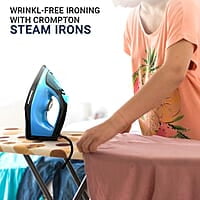 Crompton FabrimaX Plus 1250 W Steam Iron with 200 ml water tank, Upto 13g /min Steam Output and Teflon Coating Soleplate