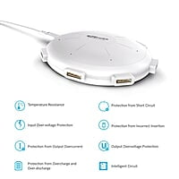 Portronics POR 343 UFO USB Home Charger 6 Ports 8A Charging Station for Smartphones and Tablets