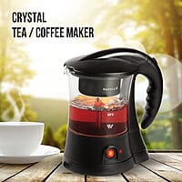 Havells Crystal Tea-Coffee Maker Glass with Filter Basket Indicator Light Transparent Glass Carafe 600 W