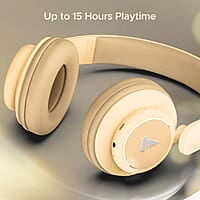 boAt Rockerz 450 Bluetooth On Ear Headphones with Mic, Upto 15 Hours Playback, 40MM Drivers, Padded Ear Cushions, Integrated Controls and Dual Modes