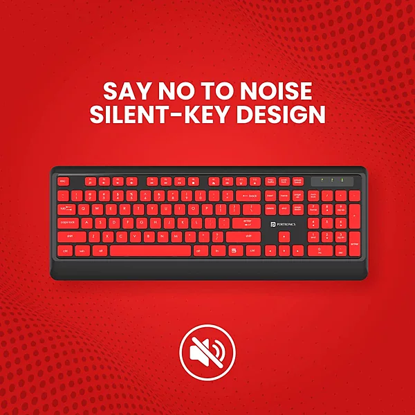 Portronics Key5 Wireless Combo | Full-Size Keyboard, USB, 1200 DPI Optical Mouse, Ergonomic Design, Long Battery Life, Plug and Play, Ideal for Home and Office Use, Sleek and Stylish.