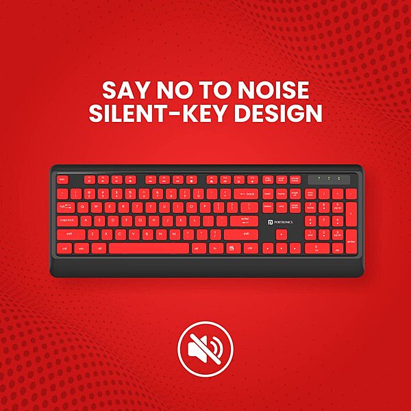 Portronics Key5 Wireless Combo | Full-Size Keyboard, USB, 1200 DPI Optical Mouse, Ergonomic Design, Long Battery Life, Plug and Play, Ideal for Home and Office Use, Sleek and Stylish.