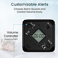 Portronics Timeout Smart Countdown Timer Cube – 1, 5, 7, 9 Minute Timers with Audio-Visual Alarm | Ideal for Kitchen, Study, Games, Workouts, Meditation & Yoga | Black