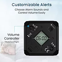 Portronics Timeout Smart Countdown Timer Cube – 1, 5, 7, 9 Minute Timers with Audio-Visual Alarm | Ideal for Kitchen, Study, Games, Workouts, Meditation & Yoga | Black