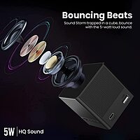 Portronics Bounce 2 Blue 5W Speaker | Wireless Bluetooth, Built-in FM Radio & Portable Design for All Devices