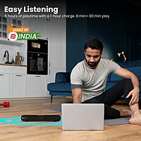 Portronics POR 1734 Decibel 20 Mini Soundbar – 16W | BT 5.0 | TWS | MicroSD | USB | AUX | FM